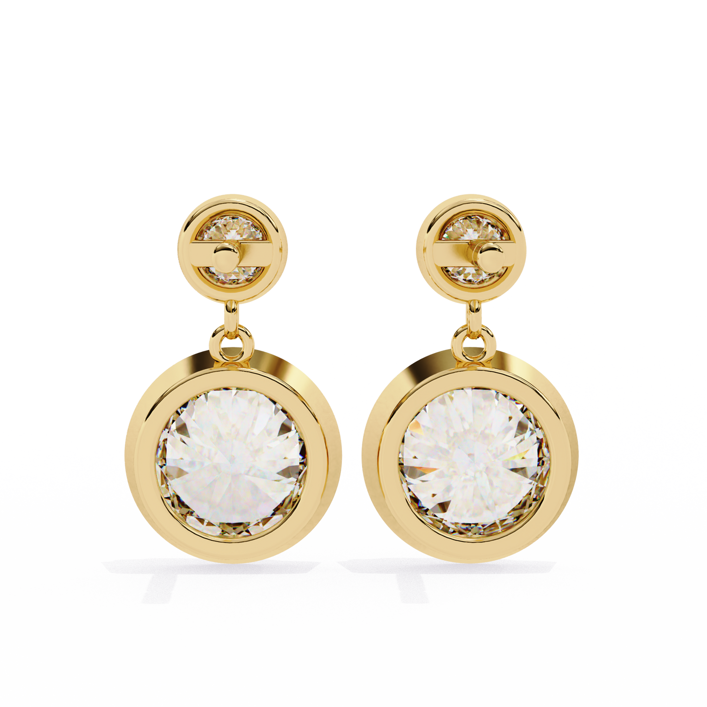 yellow gold / moissanite, yellow gold / lab grown