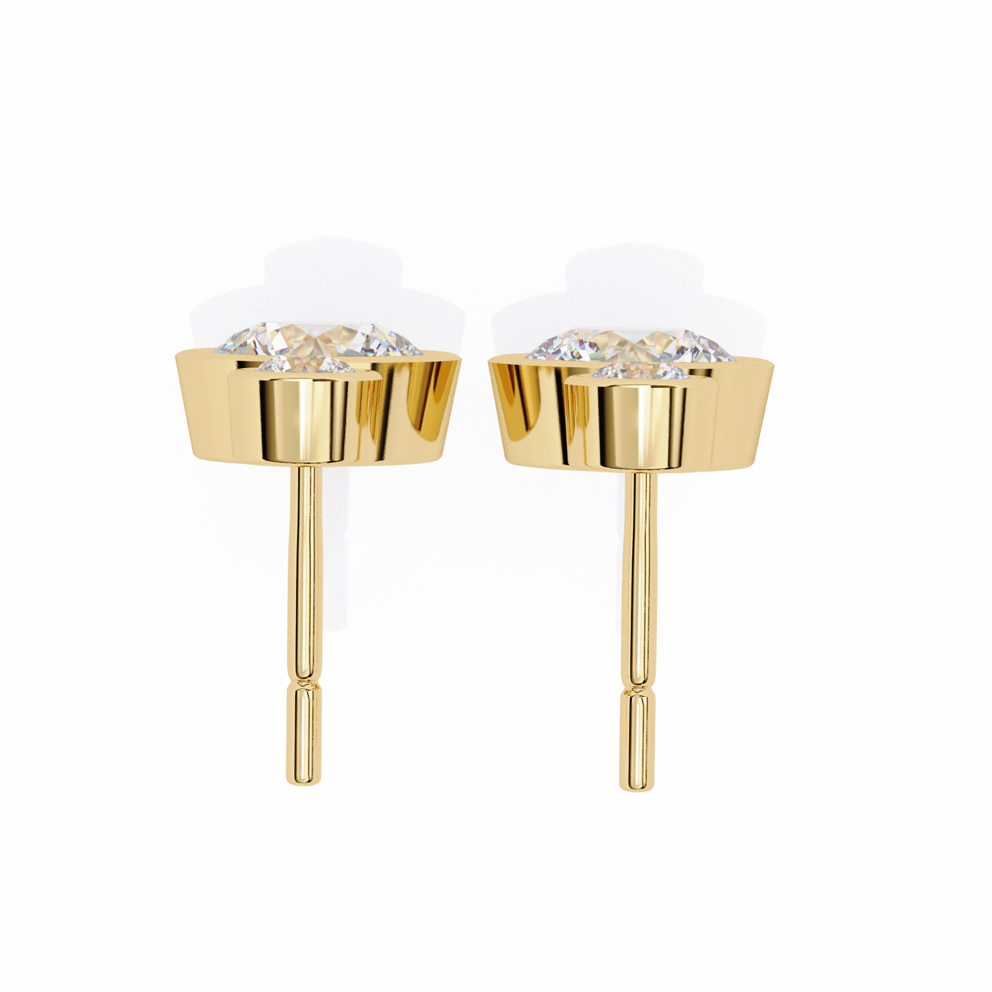 yellow gold / moissanite, yellow gold / lab grown
