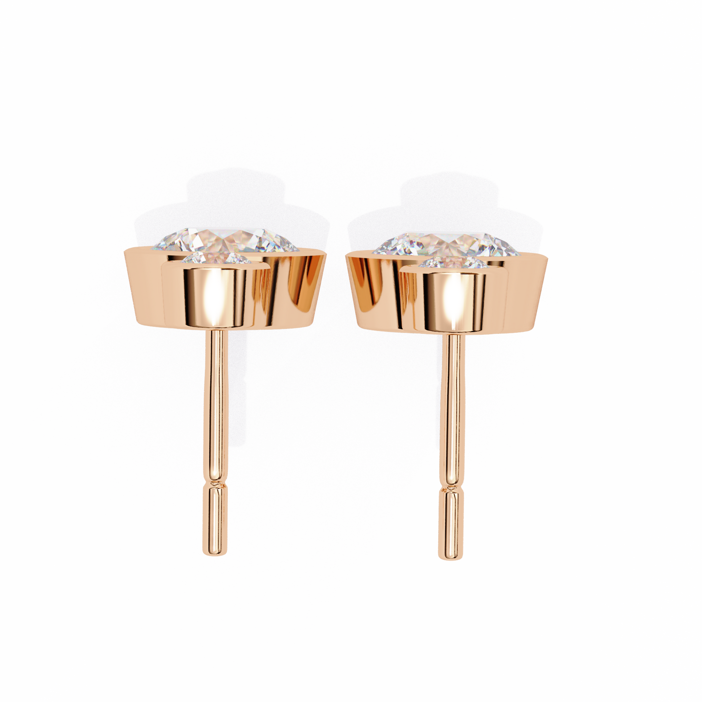 rose gold / moissanite, rose gold / lab grown
