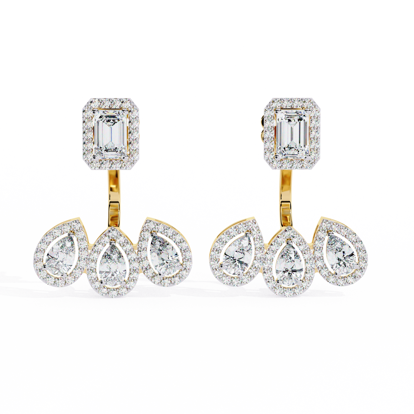 yellow gold / moissanite, yellow gold / lab grown