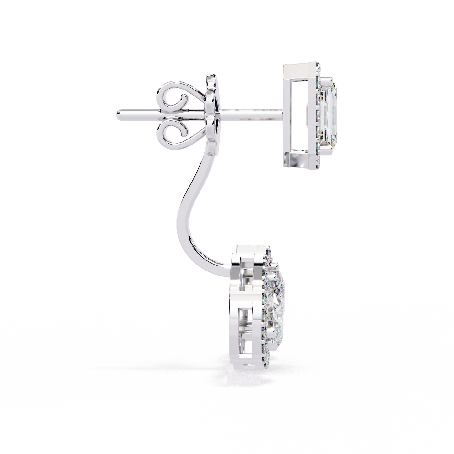 white gold / moissanite, white gold / lab grown