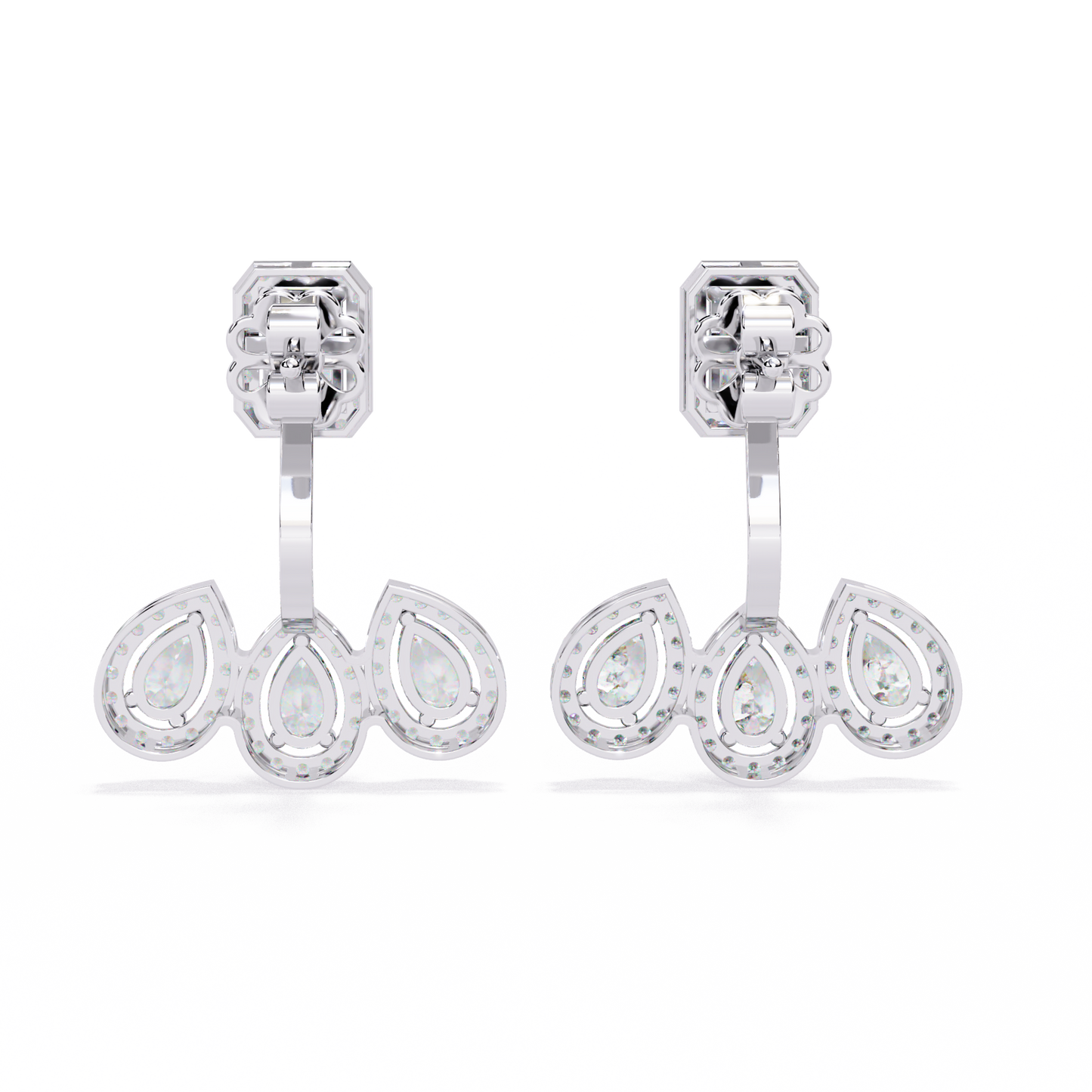 white gold / moissanite, white gold / lab grown