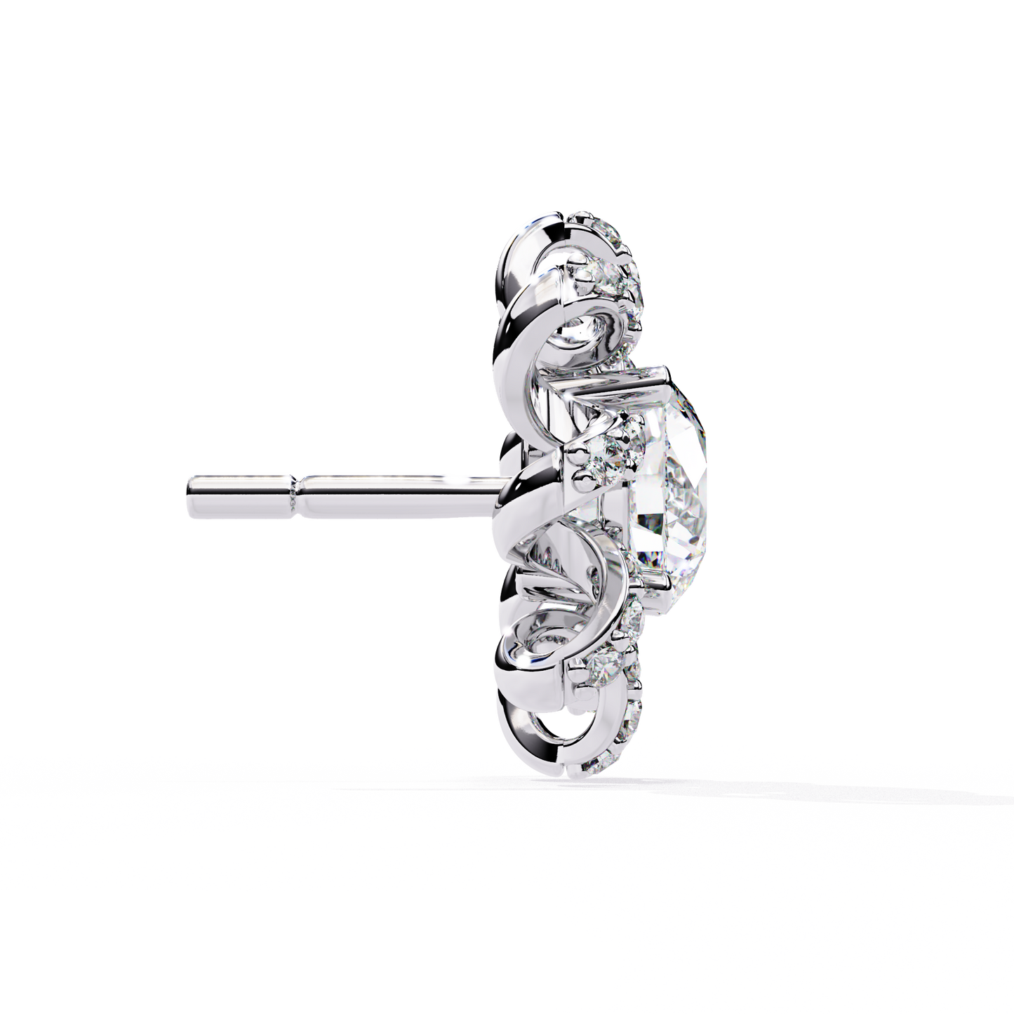 white gold / moissanite, white gold / lab grown