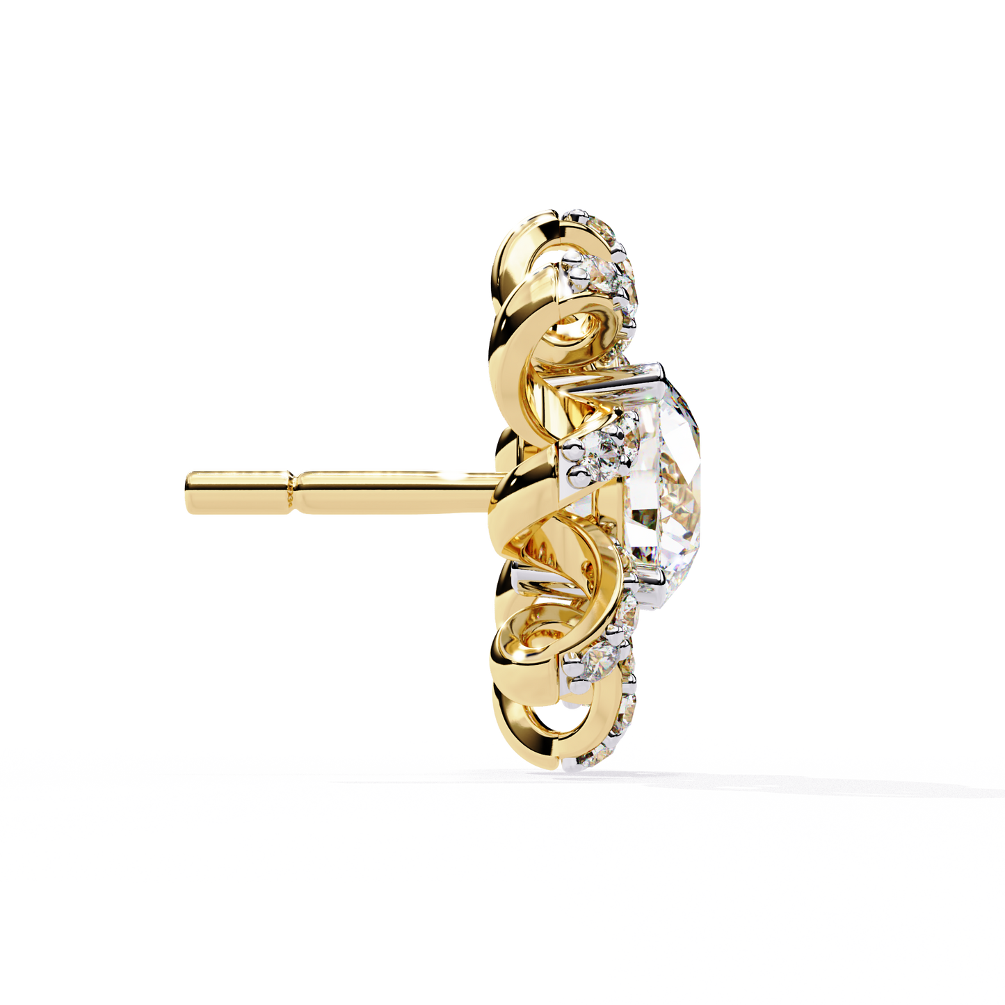 yellow gold / moissanite, yellow gold / lab grown