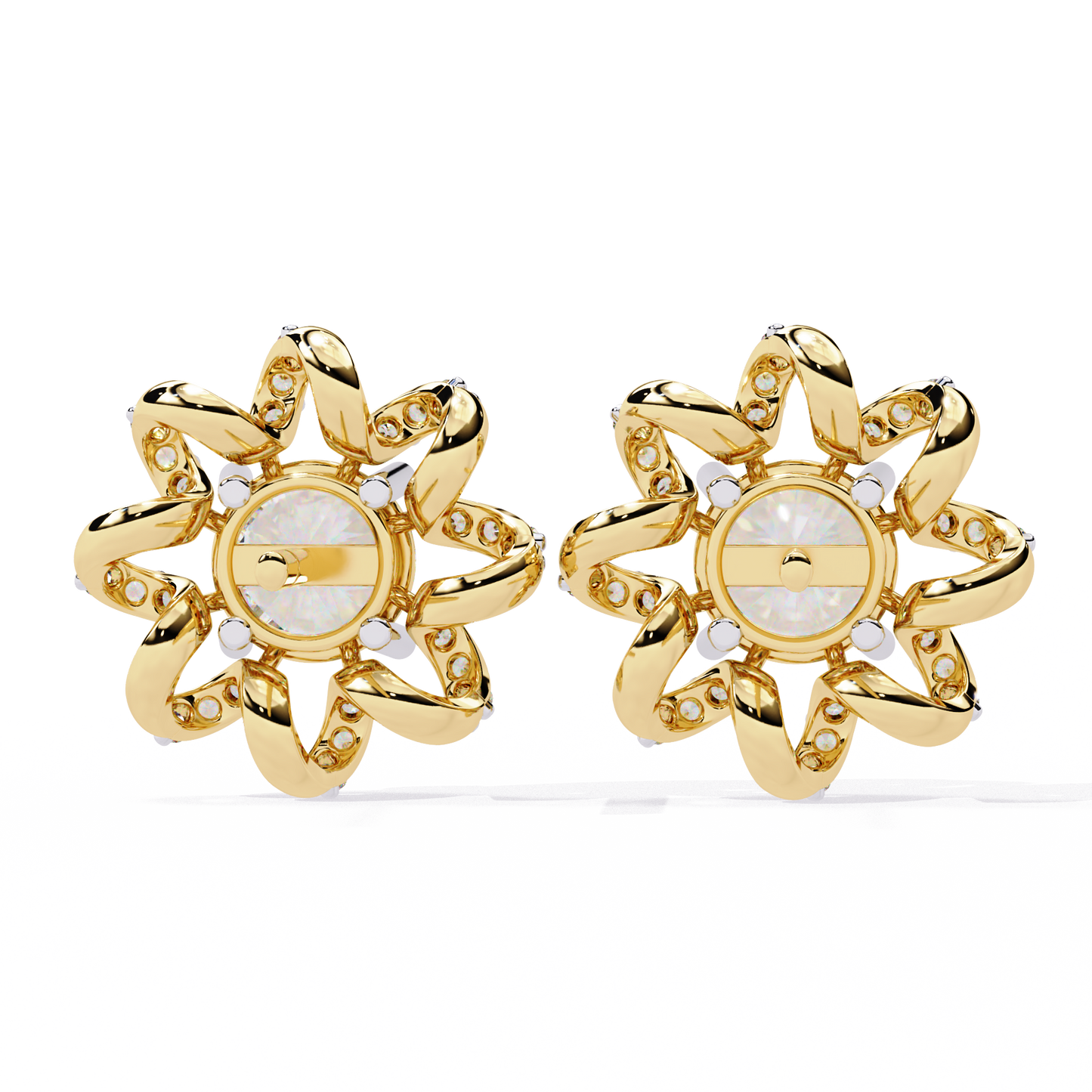 yellow gold / moissanite, yellow gold / lab grown