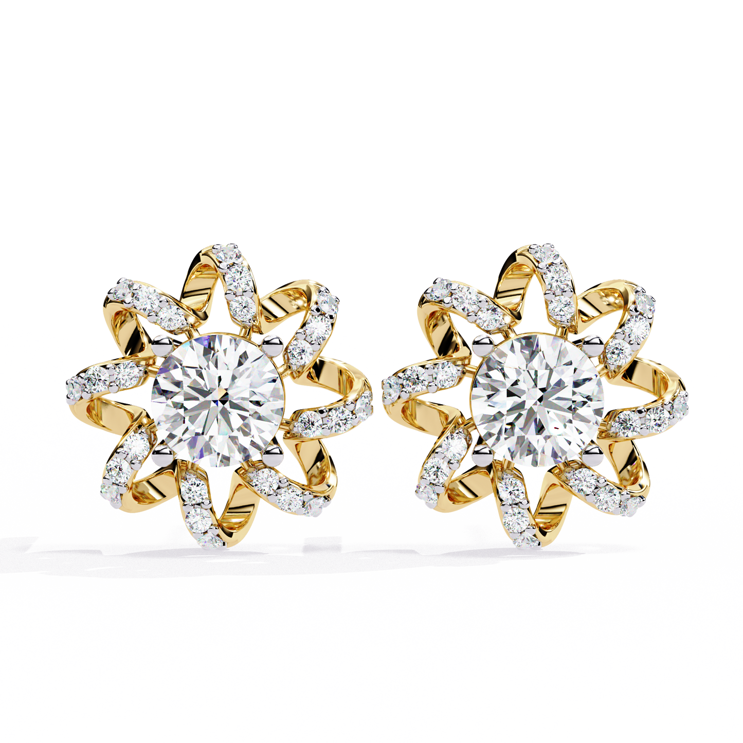 yellow gold / moissanite, yellow gold / lab grown