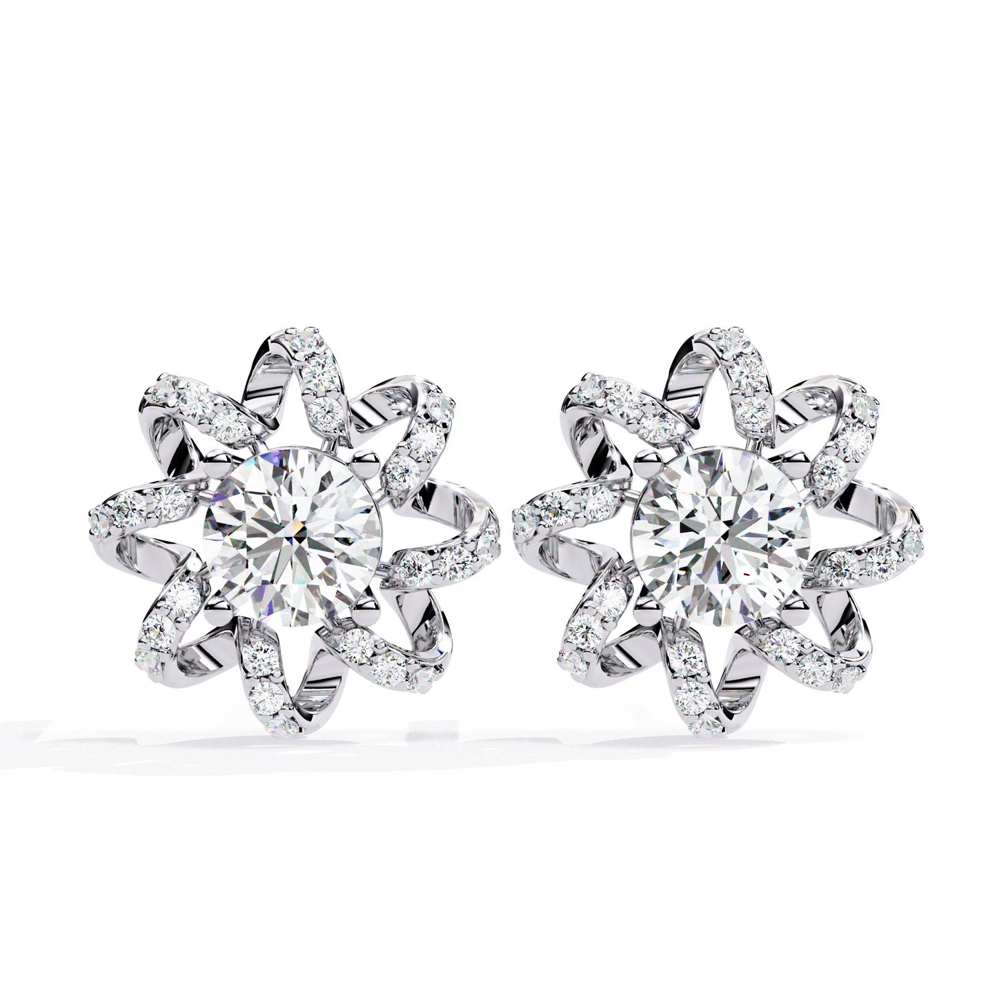white gold / moissanite, white gold / lab grown