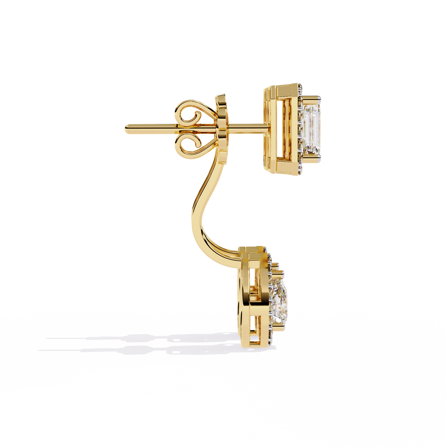 yellow gold / moissanite, yellow gold / lab grown