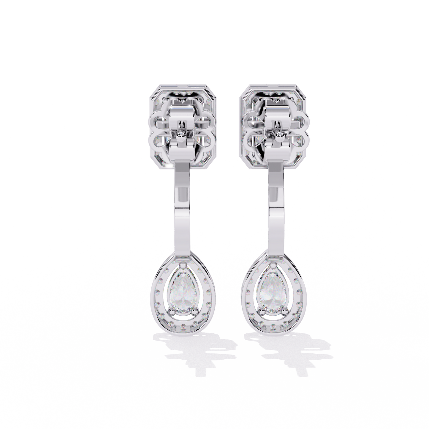 white gold / moissanite, white gold / lab grown