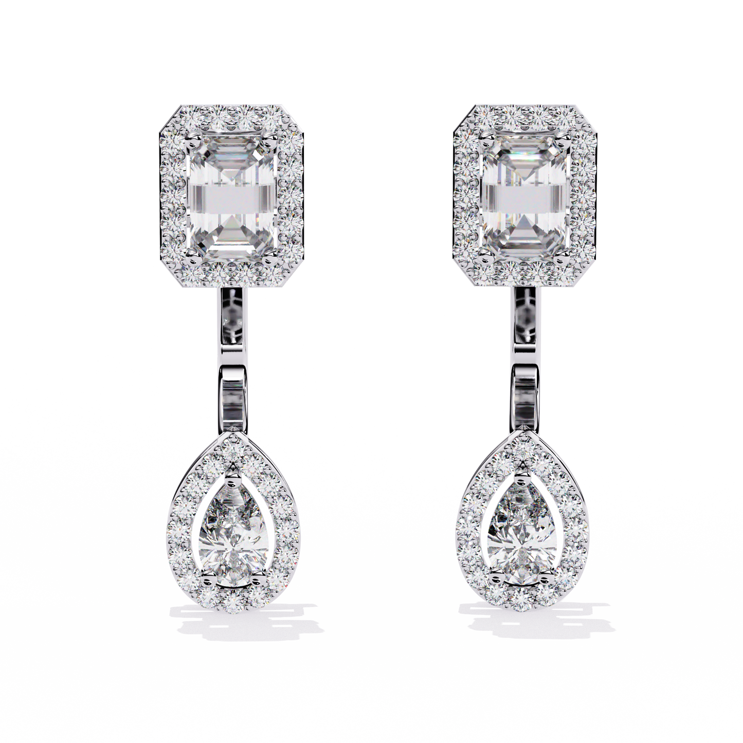 white gold / moissanite, white gold / lab grown