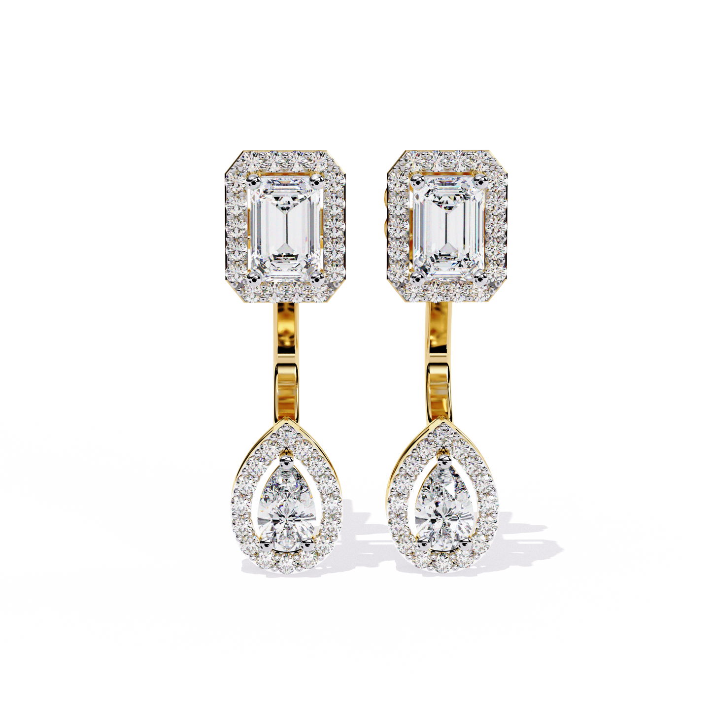 yellow gold / moissanite, yellow gold / lab grown