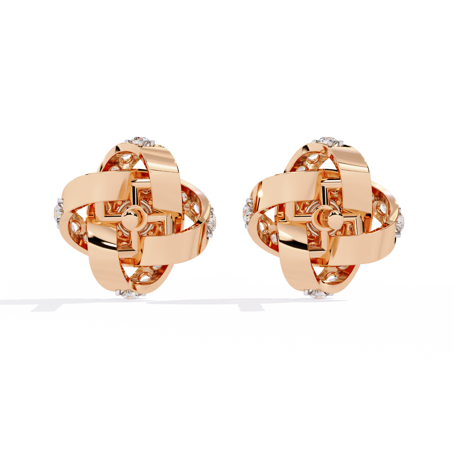 rose gold / moissanite, rose gold / lab grown