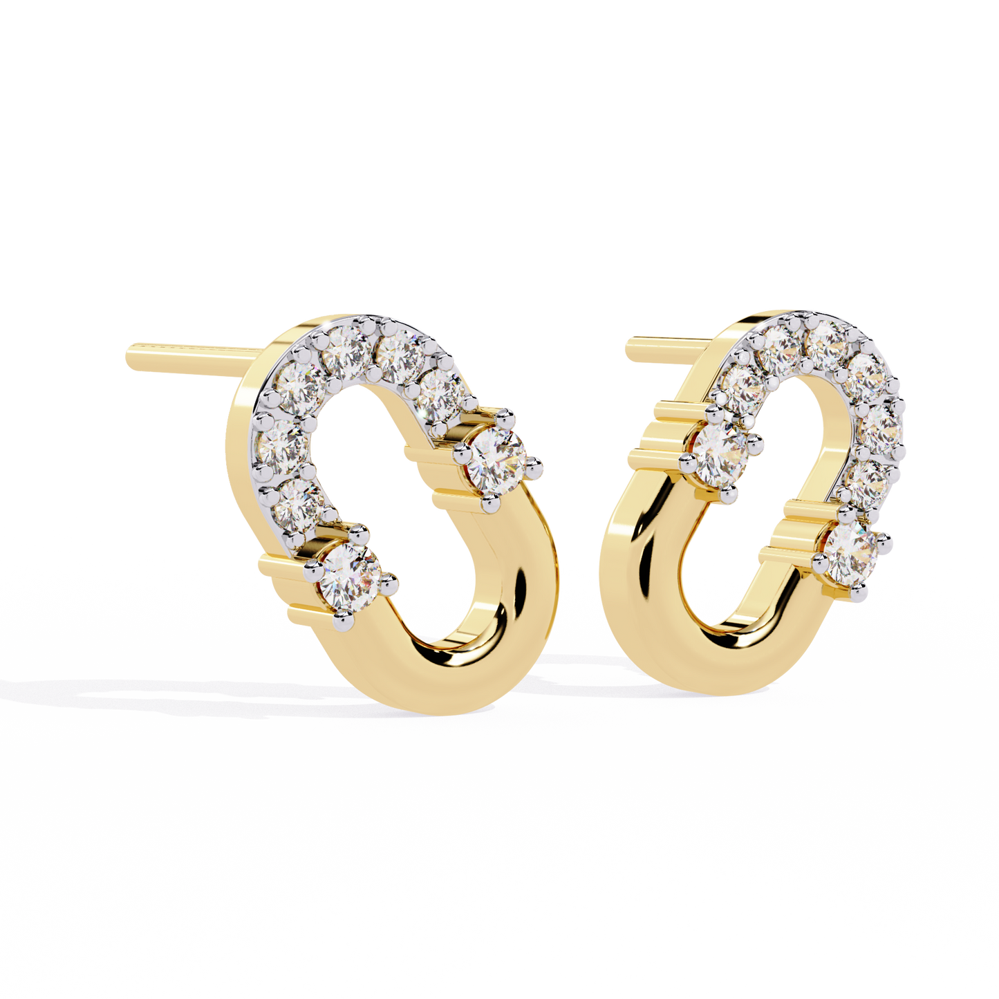 yellow gold / moissanite, yellow gold / lab grown