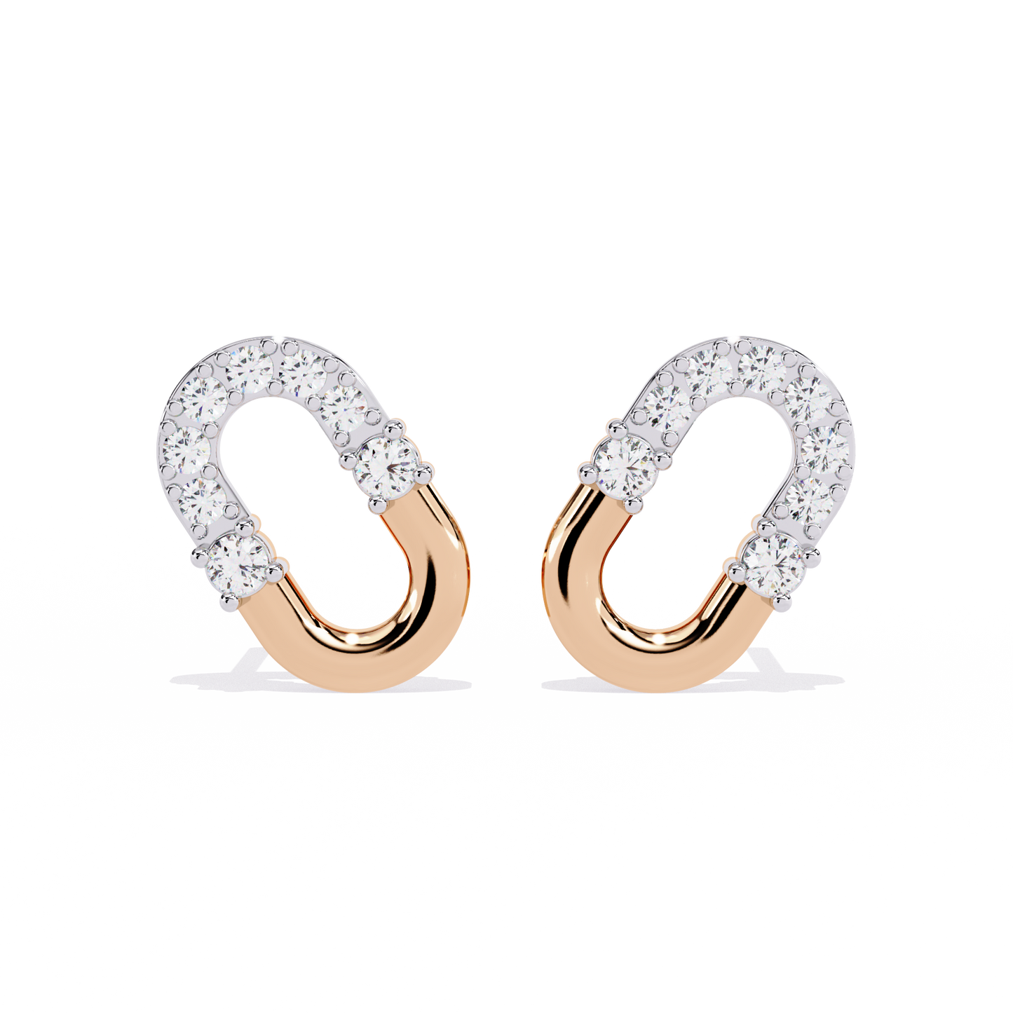 rose gold / moissanite, rose gold / lab grown