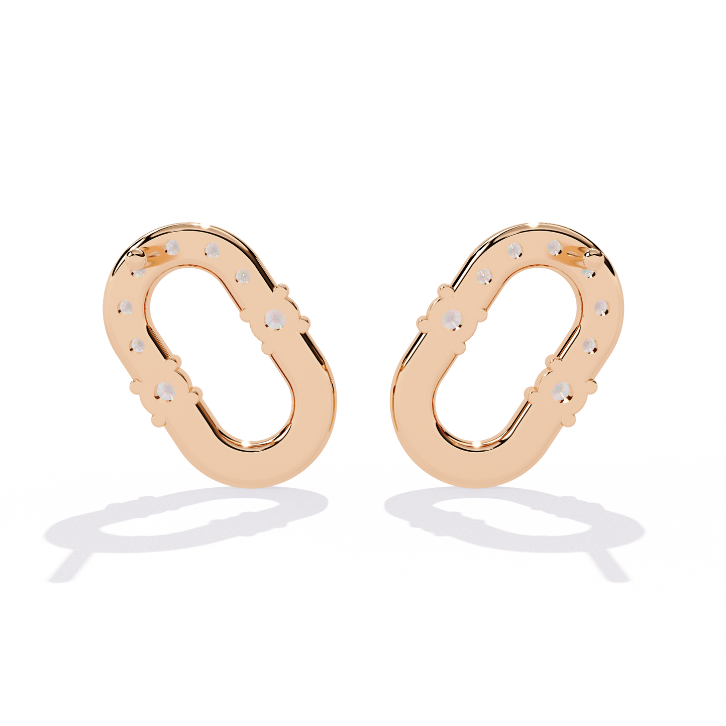 rose gold / moissanite, rose gold / lab grown