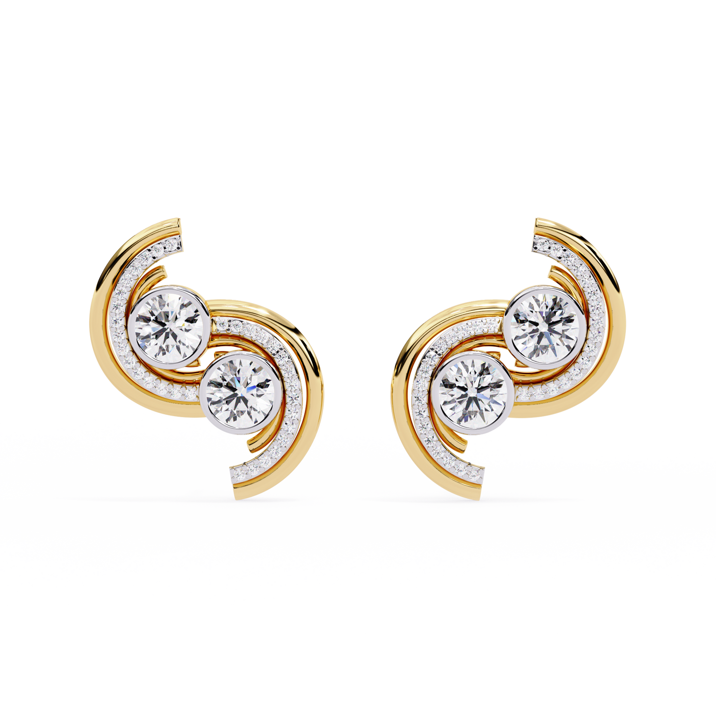 yellow gold / moissanite, yellow gold / lab grown