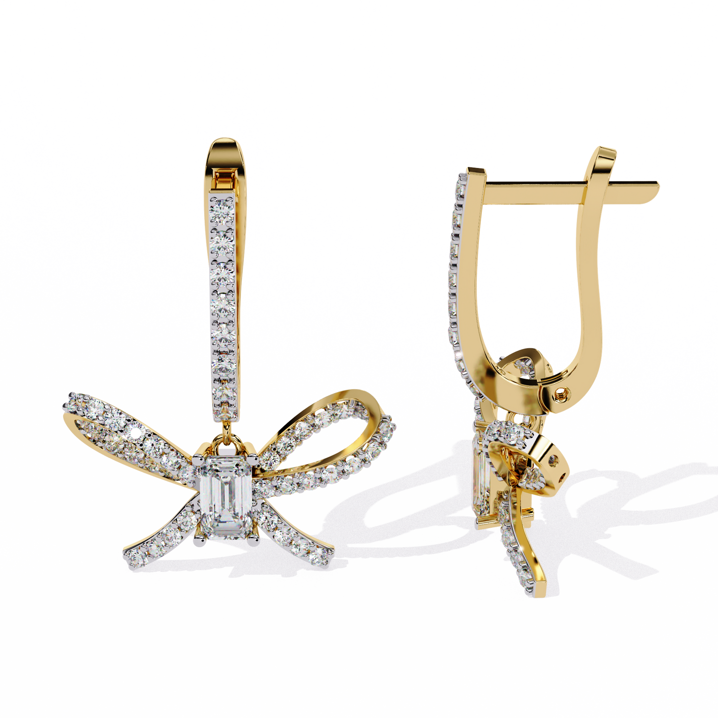 yellow gold / moissanite, yellow gold / lab grown