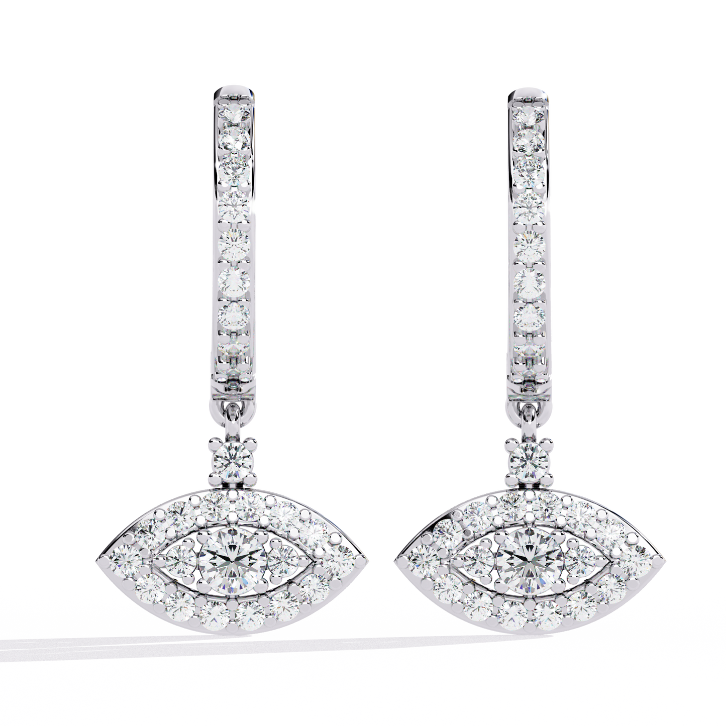 white gold / moissanite, white gold / lab grown