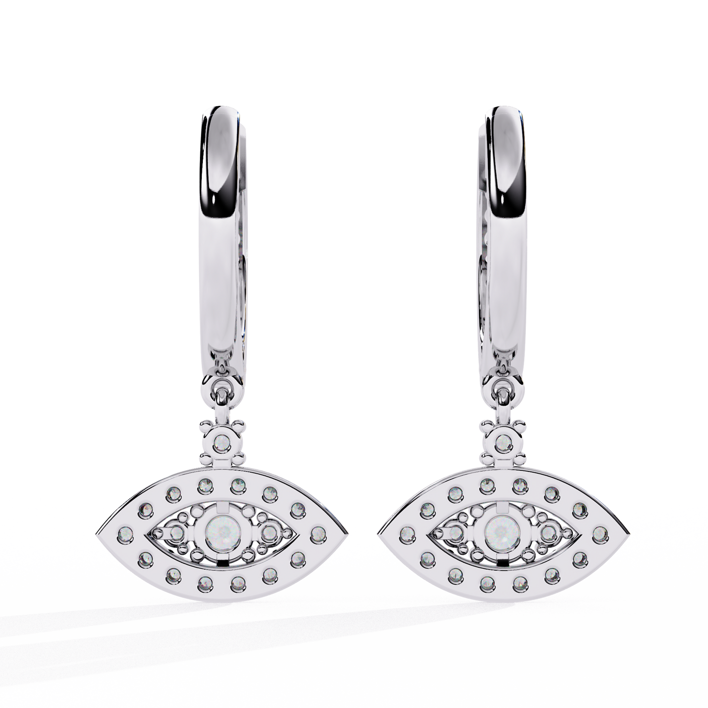 white gold / moissanite, white gold / lab grown