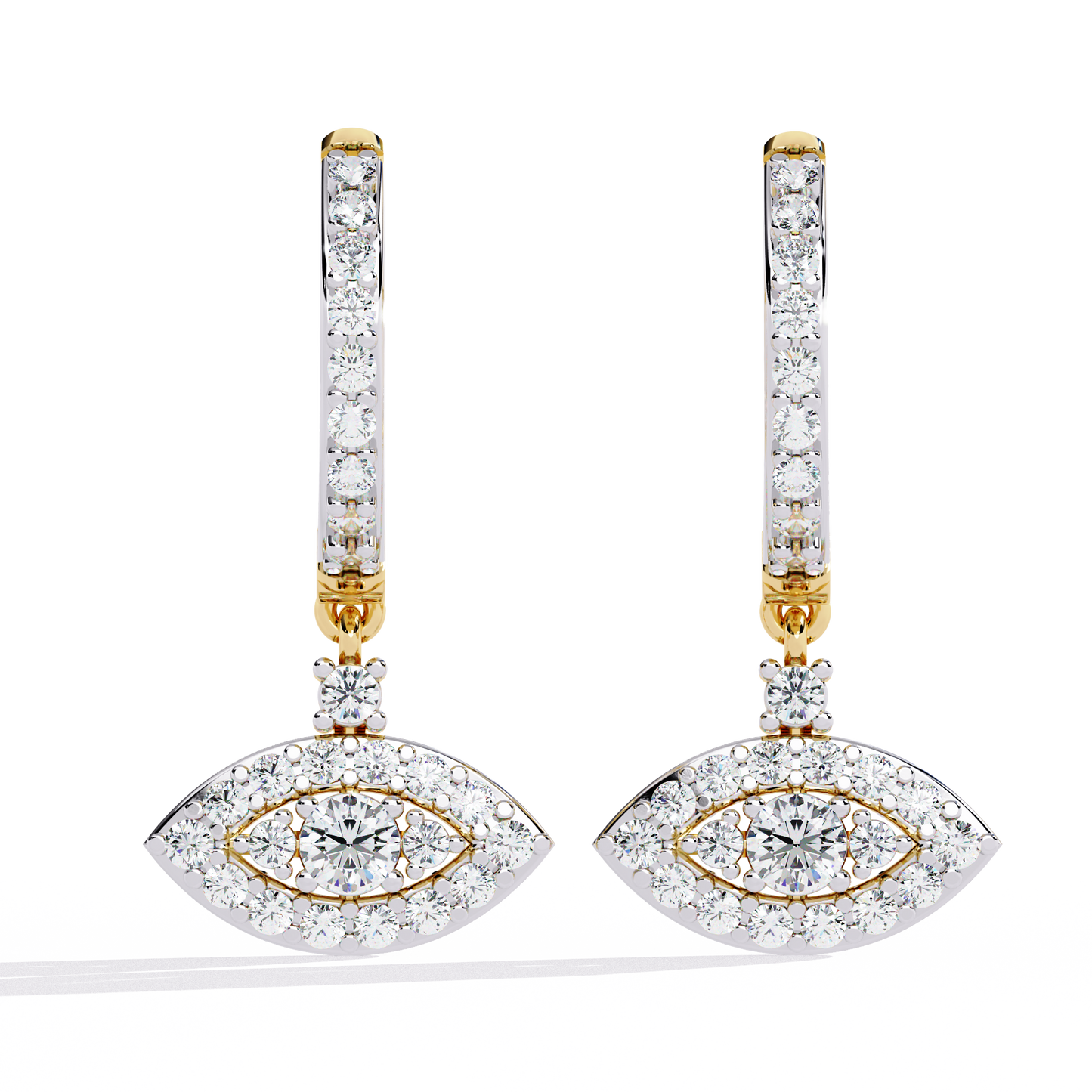 yellow gold / moissanite, yellow gold / lab grown
