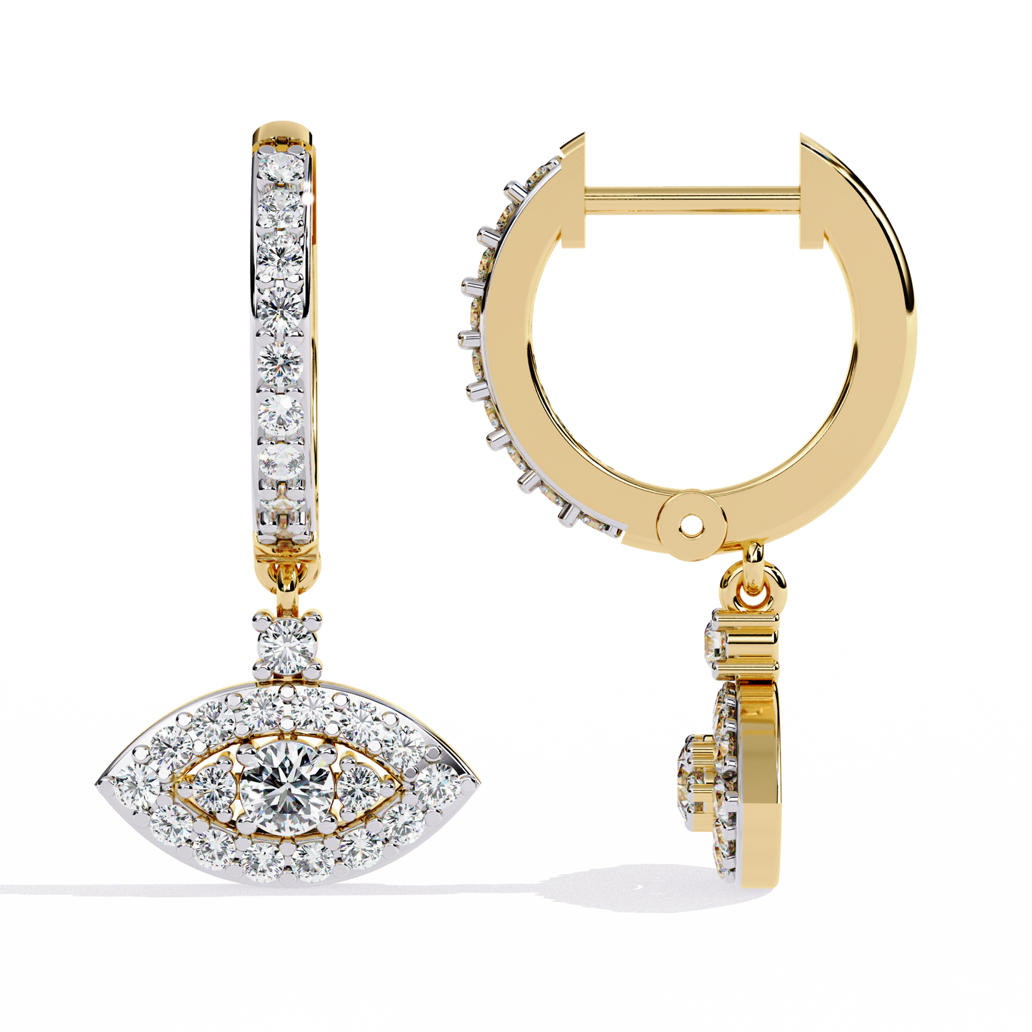 yellow gold / moissanite, yellow gold / lab grown