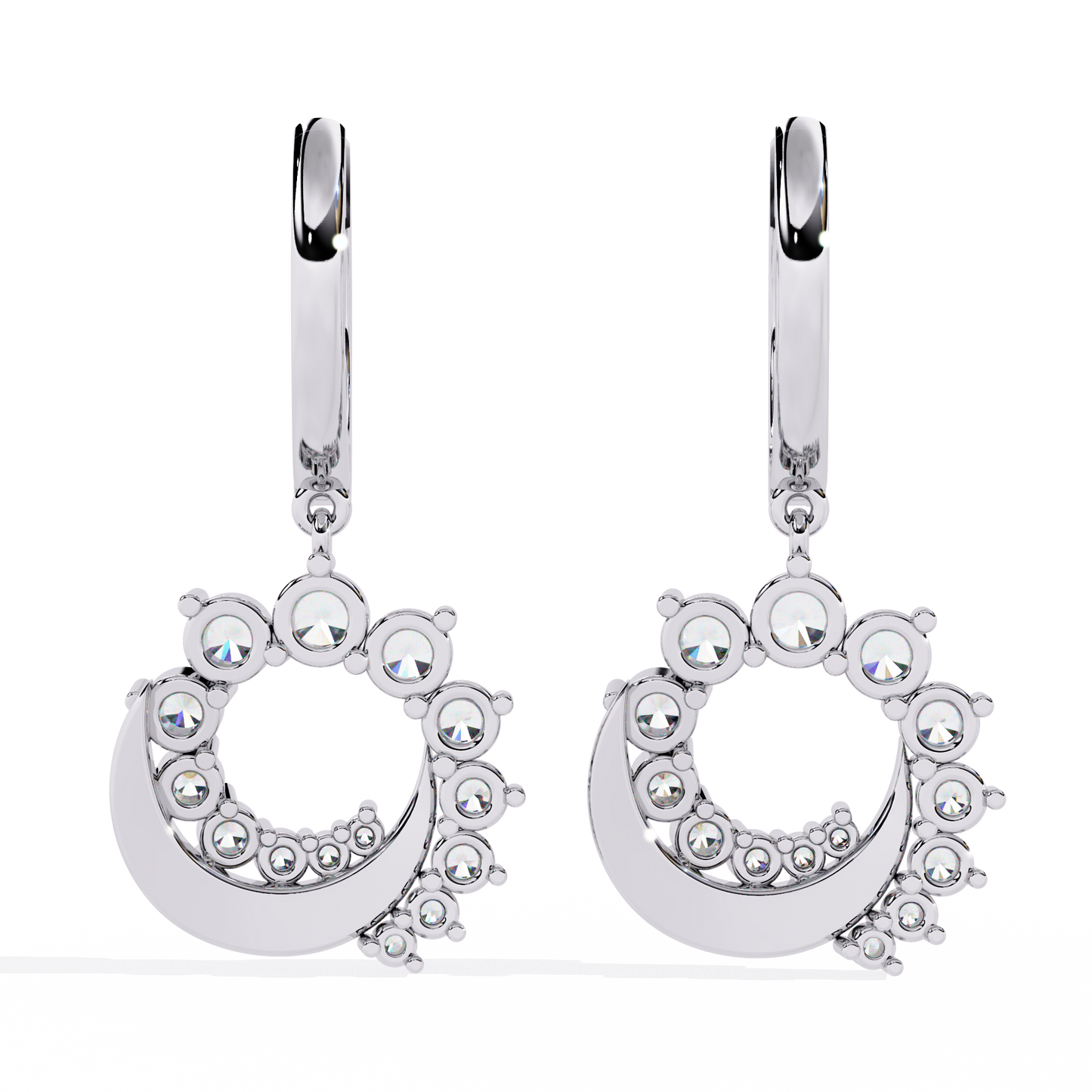 white gold / moissanite, white gold / lab grown