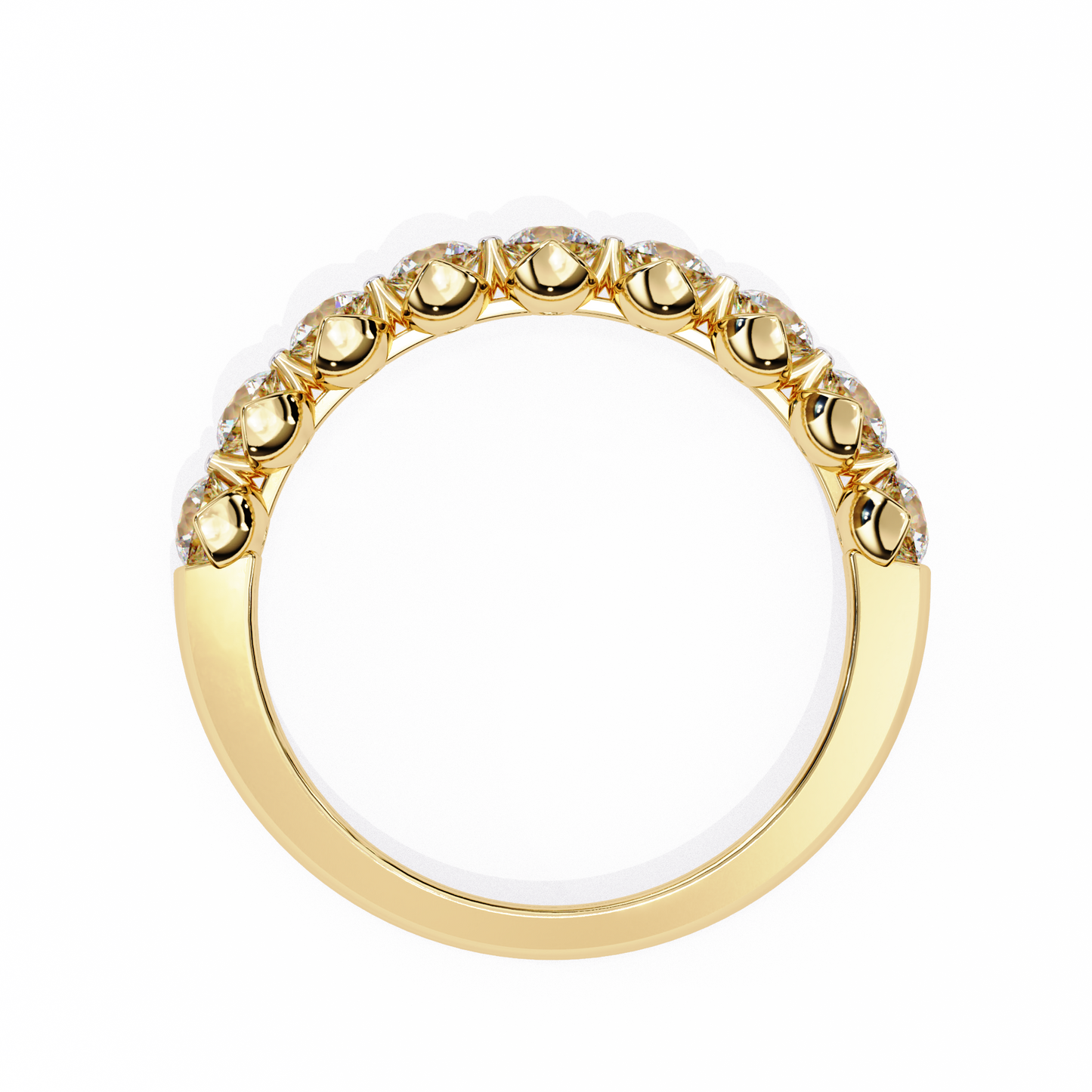 yellow gold / moissanite, yellow gold / lab grown