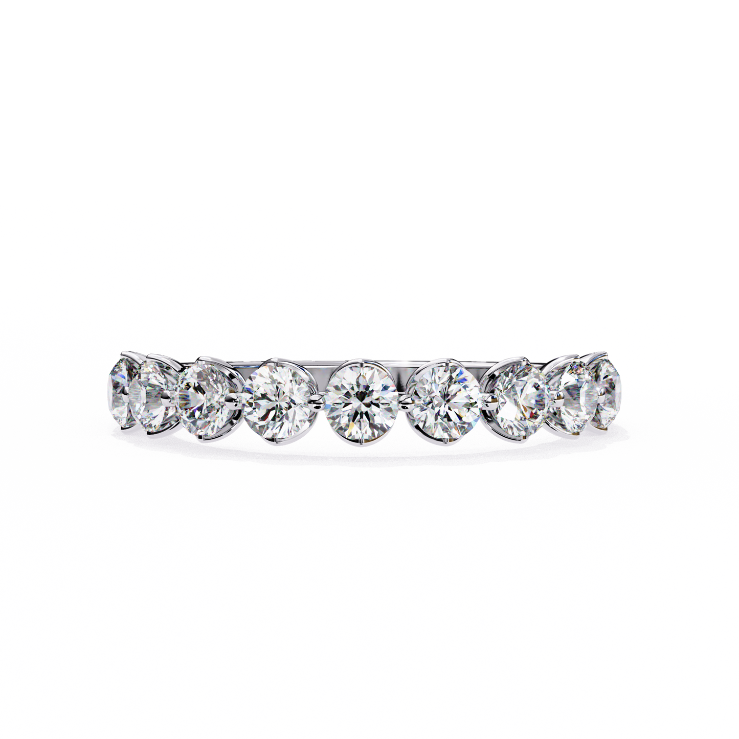 white gold / moissanite, white gold / lab grown