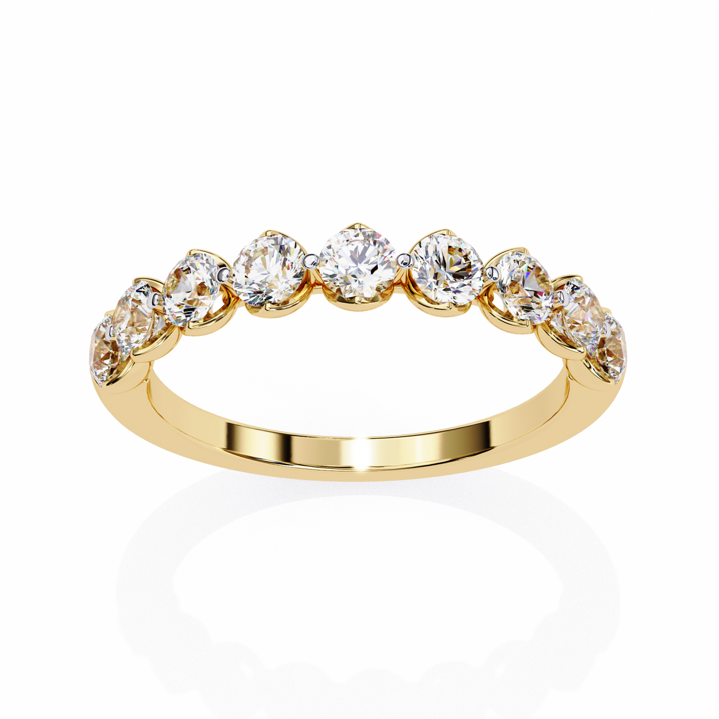 yellow gold / moissanite, yellow gold / lab grown