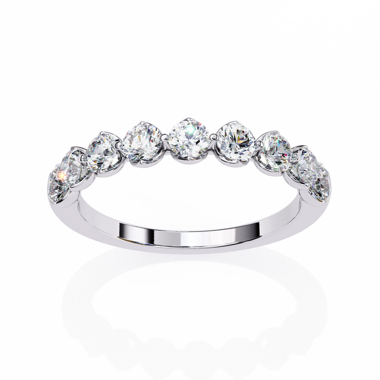 white gold / moissanite, white gold / lab grown