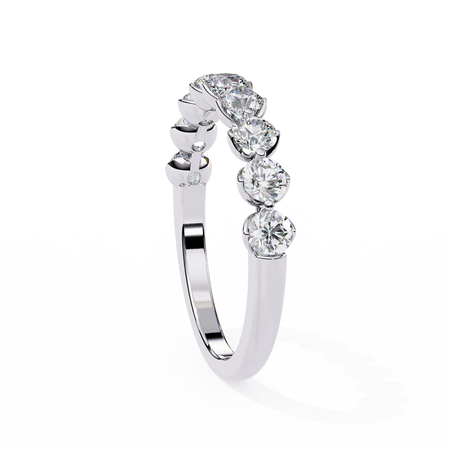 white gold / moissanite, white gold / lab grown