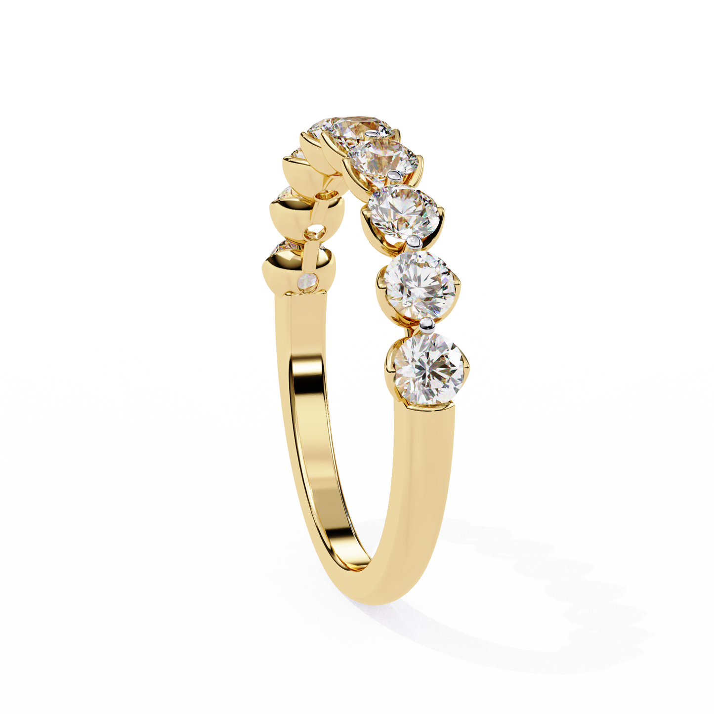yellow gold / moissanite, yellow gold / lab grown