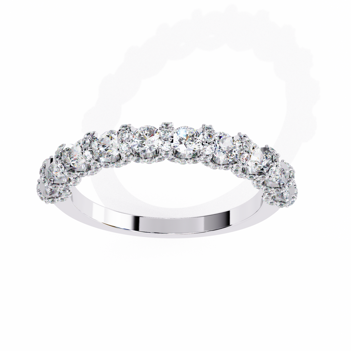 white gold / moissanite, white gold / lab grown