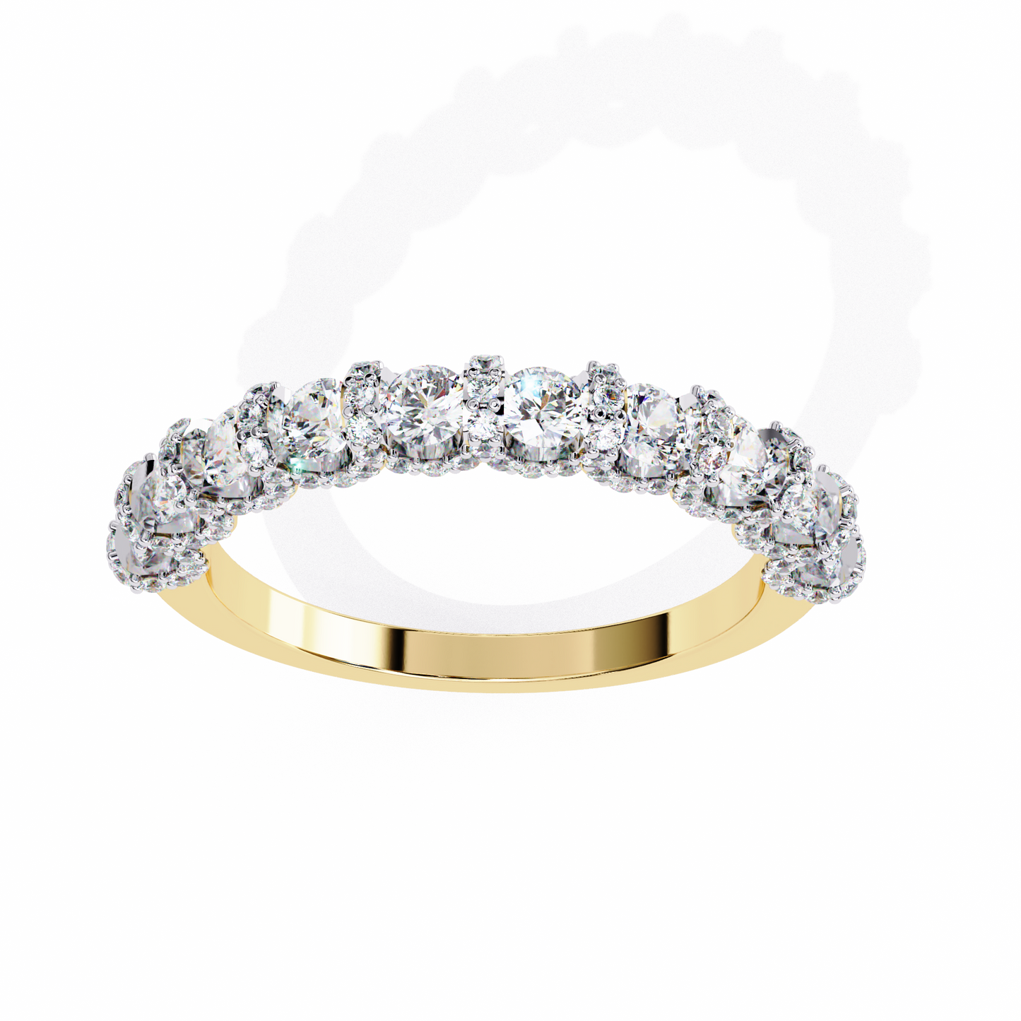 yellow gold / moissanite, yellow gold / lab grown
