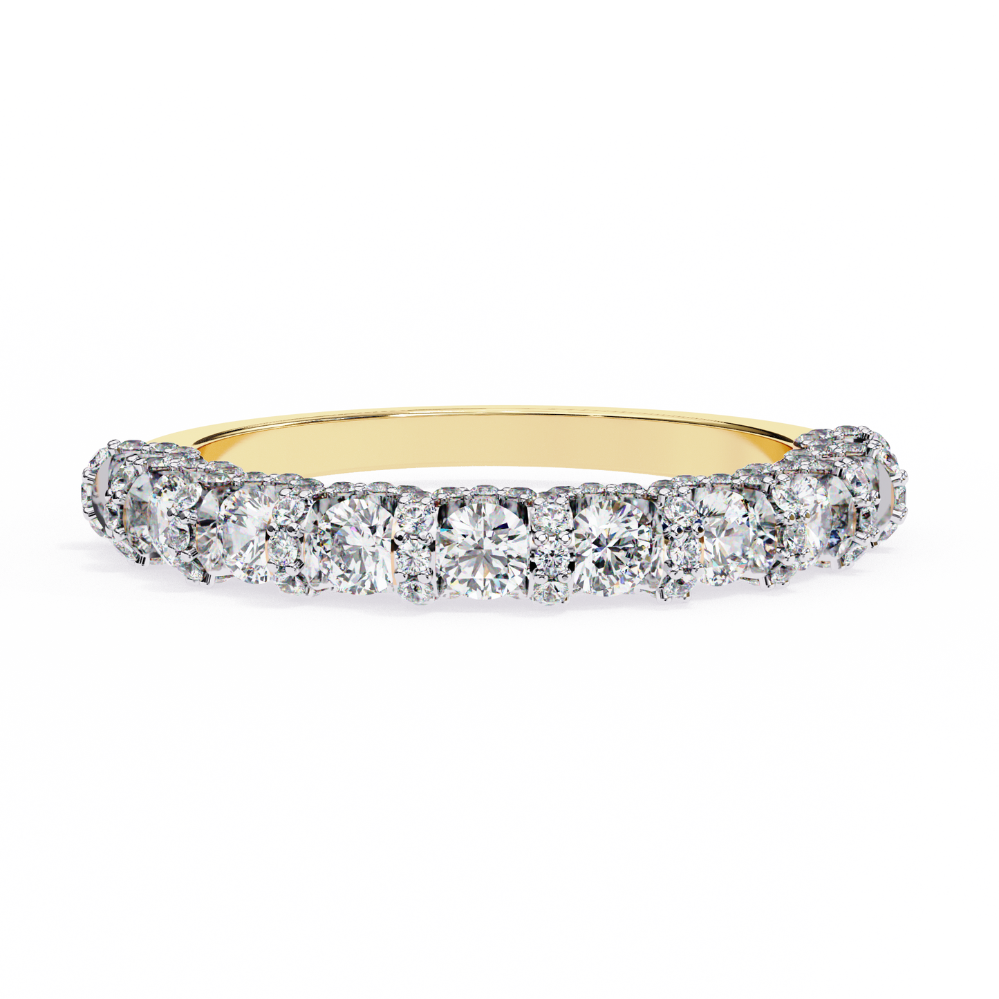 yellow gold / moissanite, yellow gold / lab grown