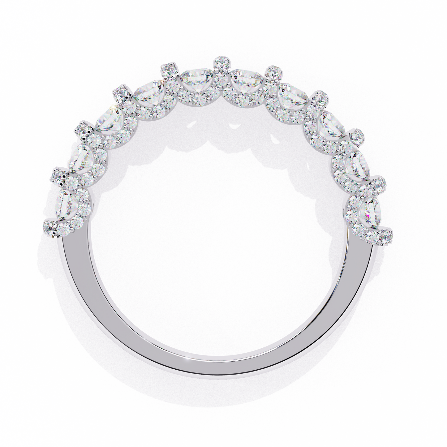 white gold / moissanite, white gold / lab grown