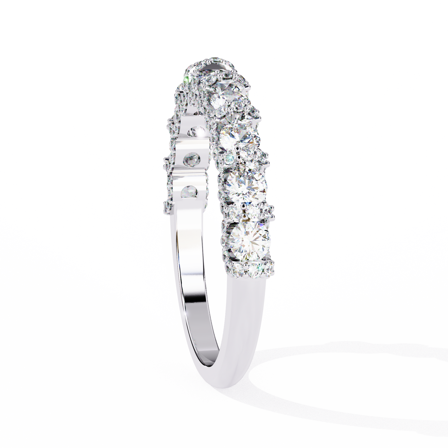 white gold / moissanite, white gold / lab grown