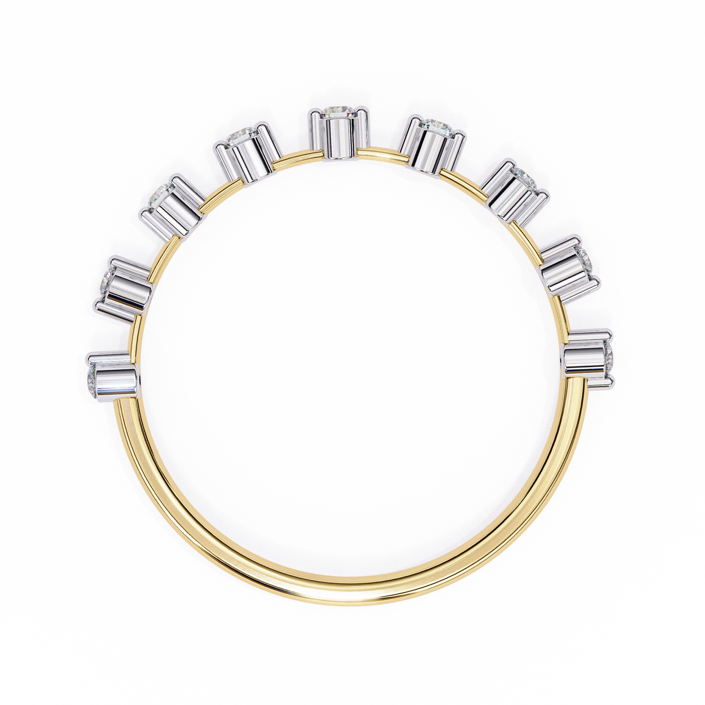yellow gold / moissanite, yellow gold / lab grown