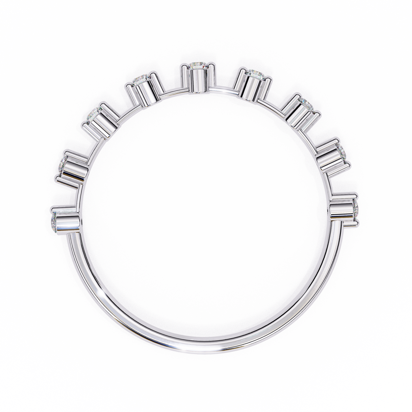 white gold / moissanite, white gold / lab grown