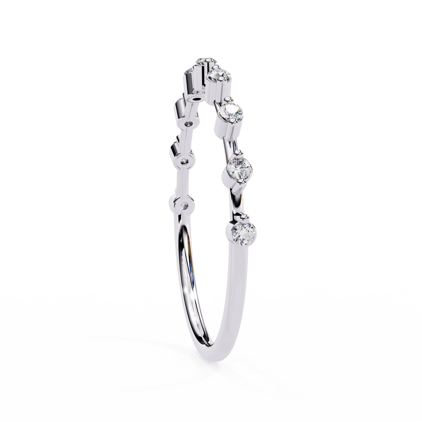 white gold / moissanite, white gold / lab grown