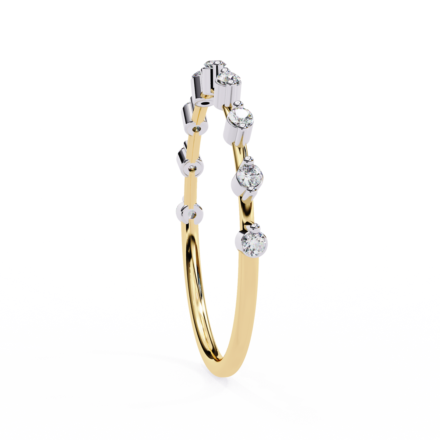 yellow gold / moissanite, yellow gold / lab grown