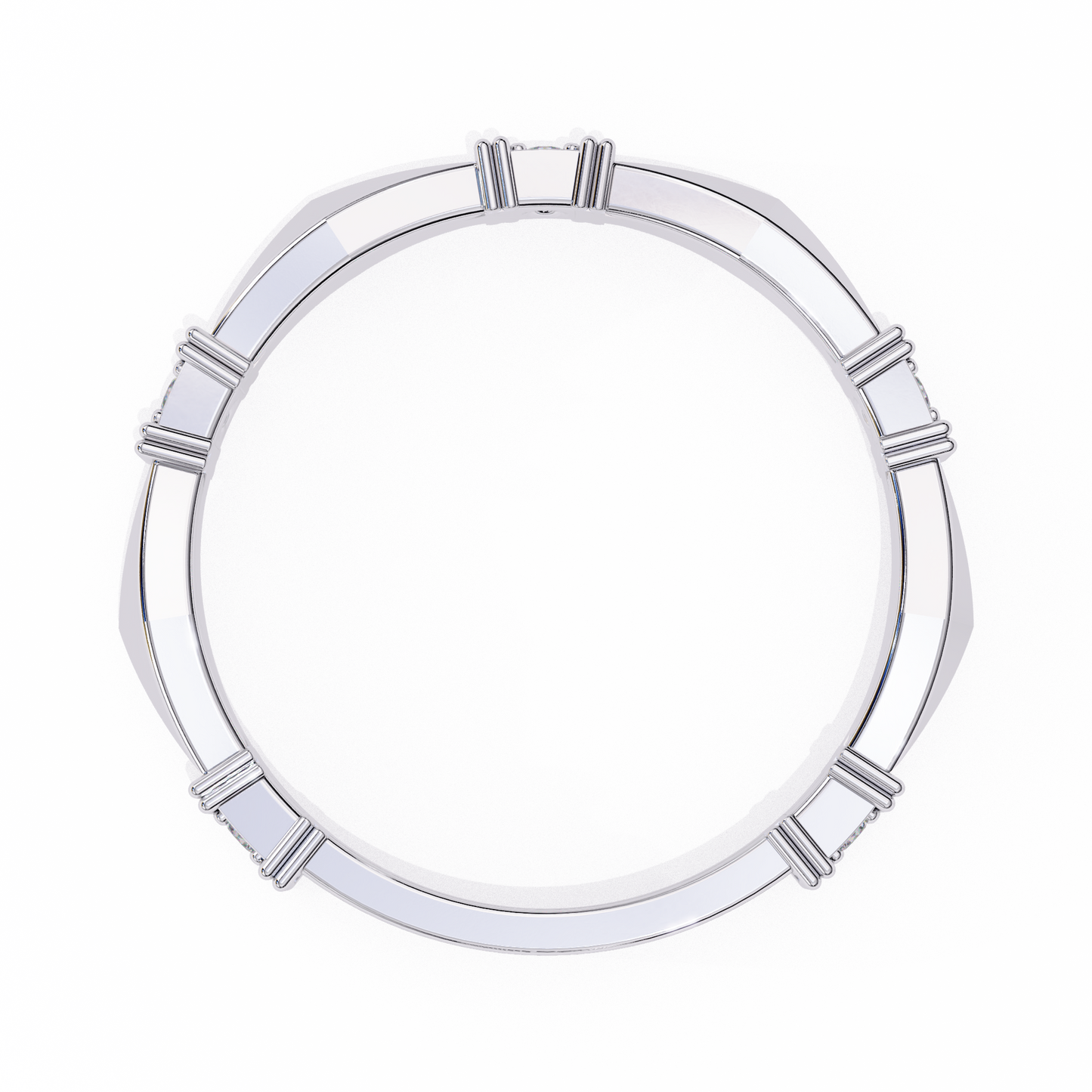 white gold / moissanite, white gold / lab grown