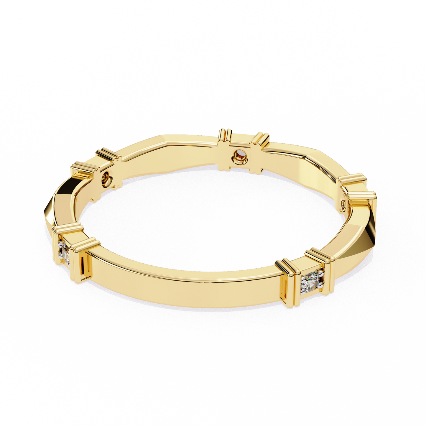 yellow gold / moissanite, yellow gold / lab grown