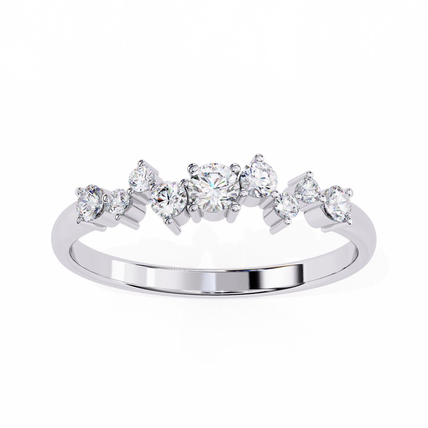 white gold / moissanite, white gold / lab grown