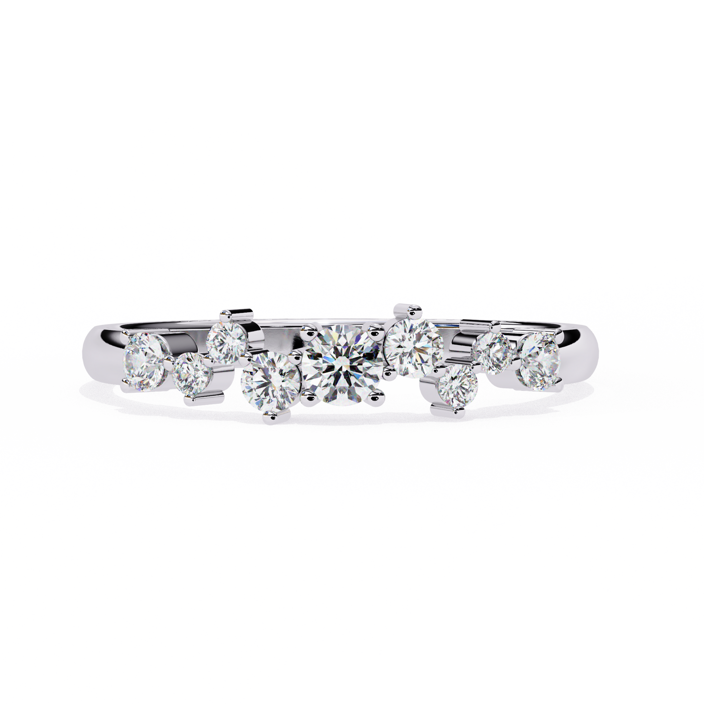 white gold / moissanite, white gold / lab grown
