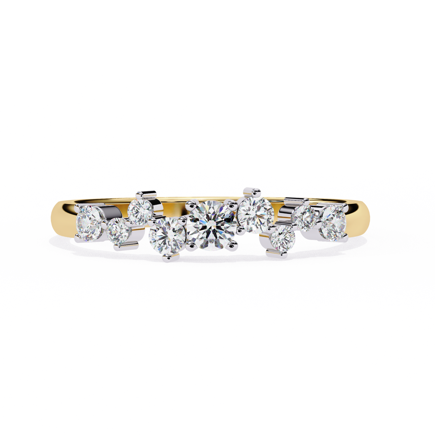 yellow gold / moissanite, yellow gold / lab grown