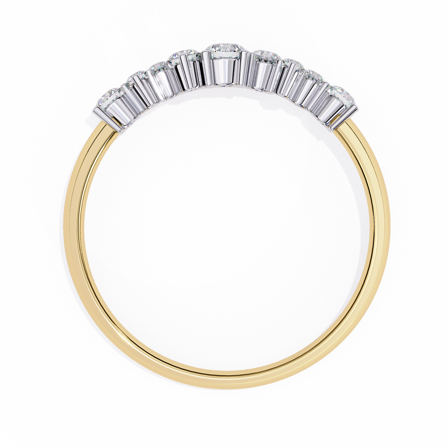 yellow gold / moissanite, yellow gold / lab grown