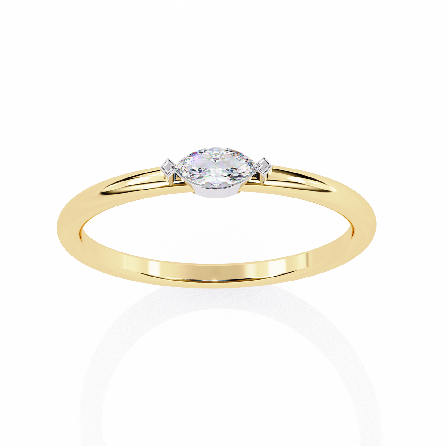 yellow gold / moissanite, yellow gold / lab grown
