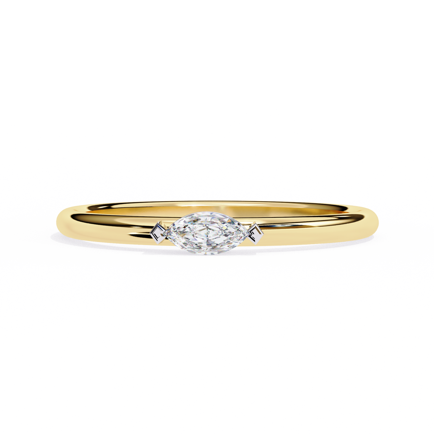 yellow gold / moissanite, yellow gold / lab grown