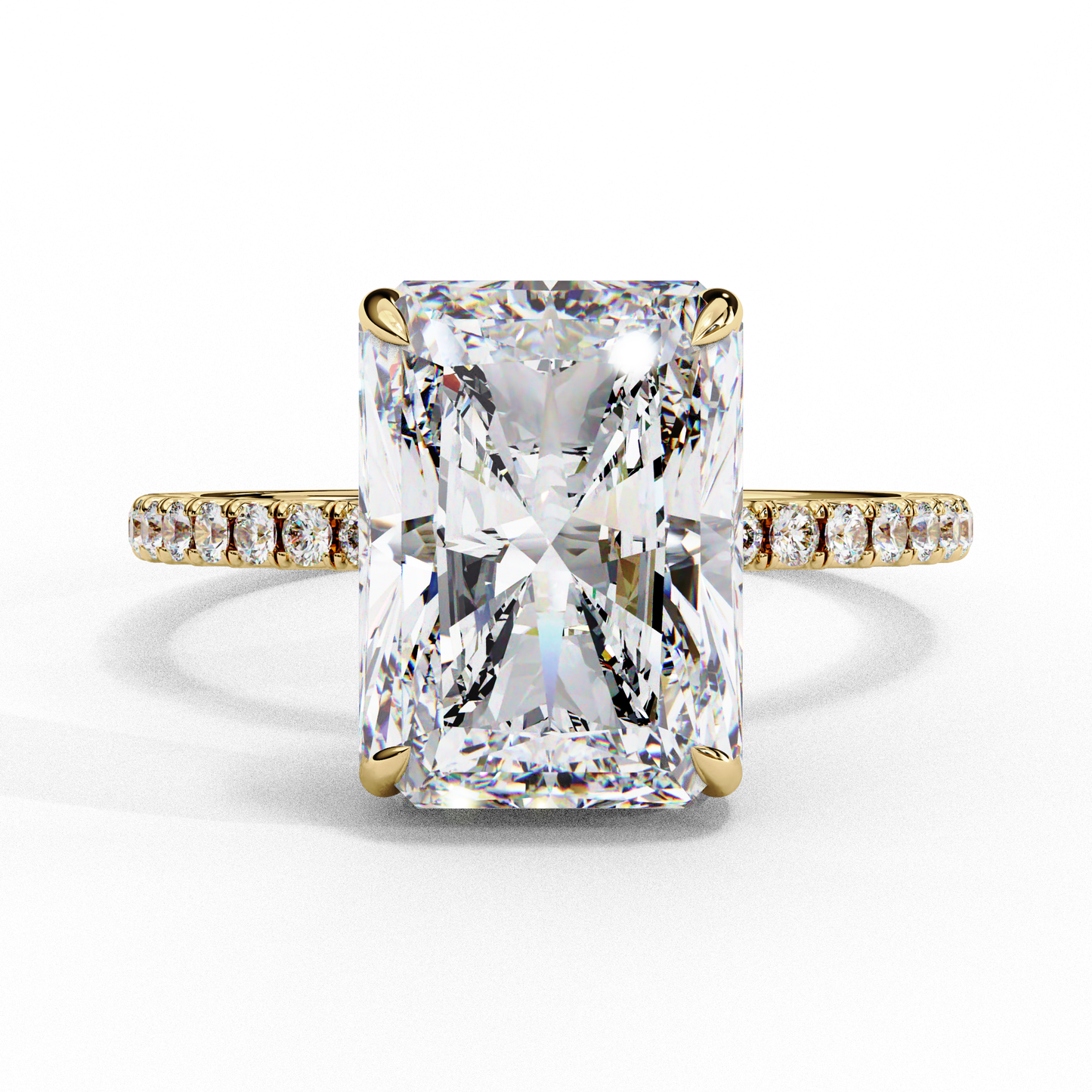 yellow gold / moissanite, yellow gold / lab grown